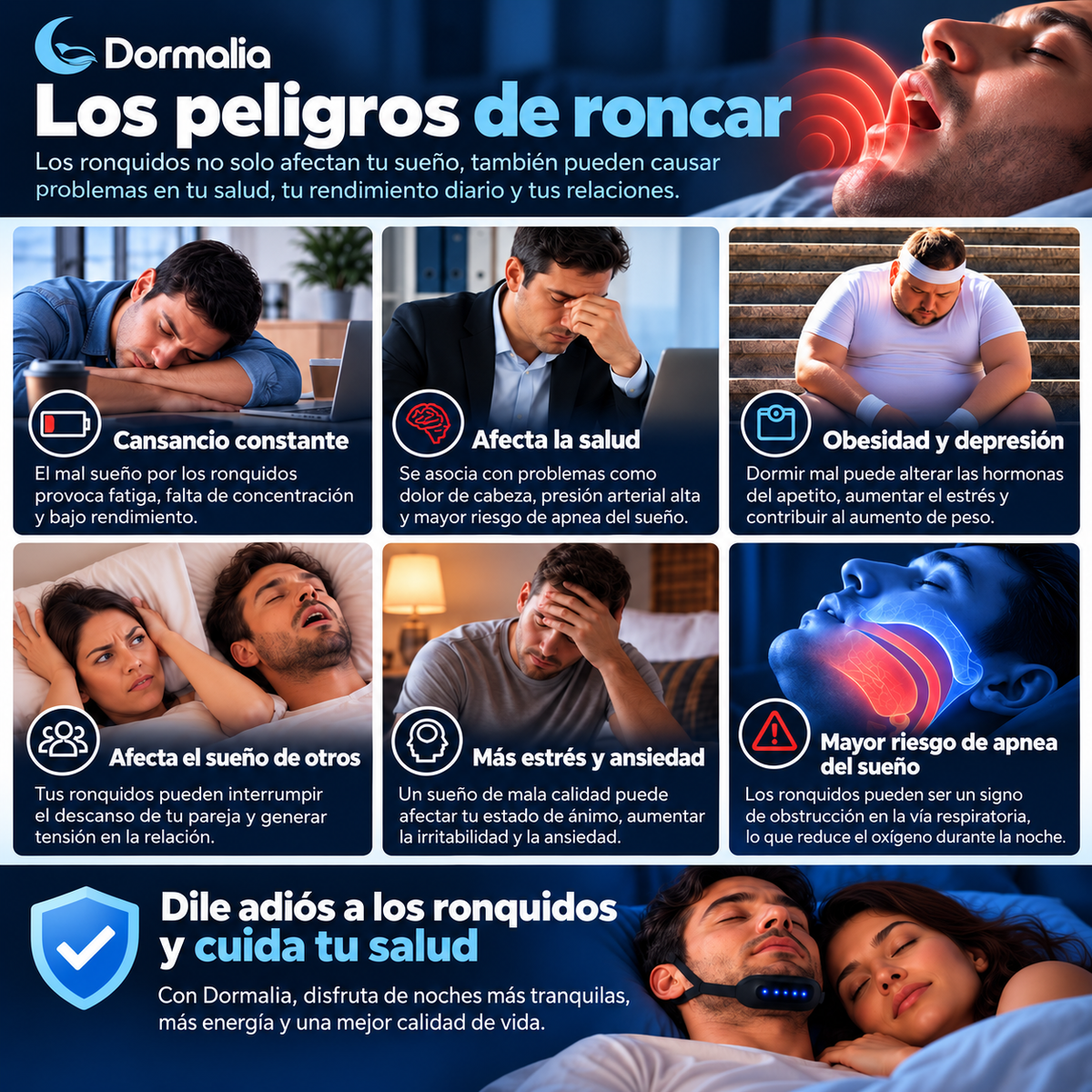 Dormalia® Dispositivo Inteligente Anti-Ronquidos