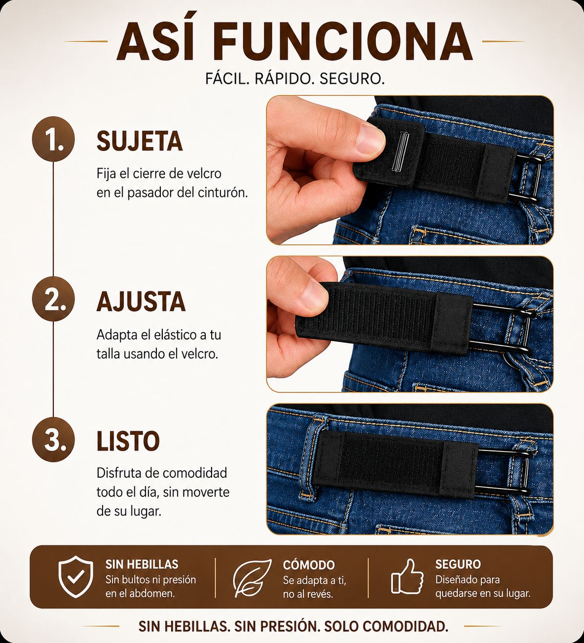 Aúreo® Cinturón sin hebilla